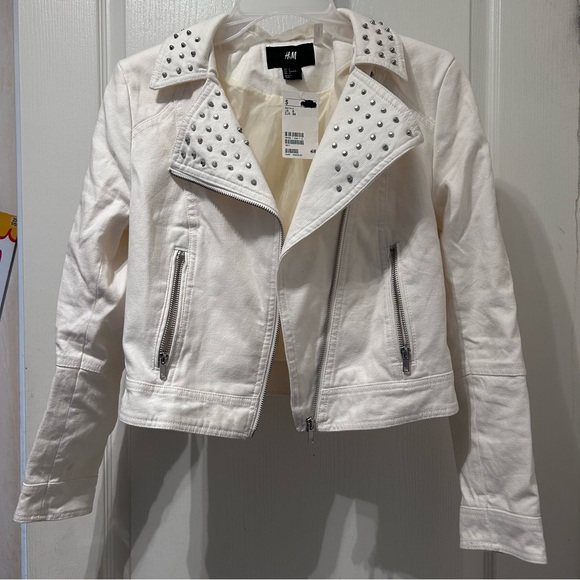 H&M white denim jacket size 6 - Picture 2 of 7